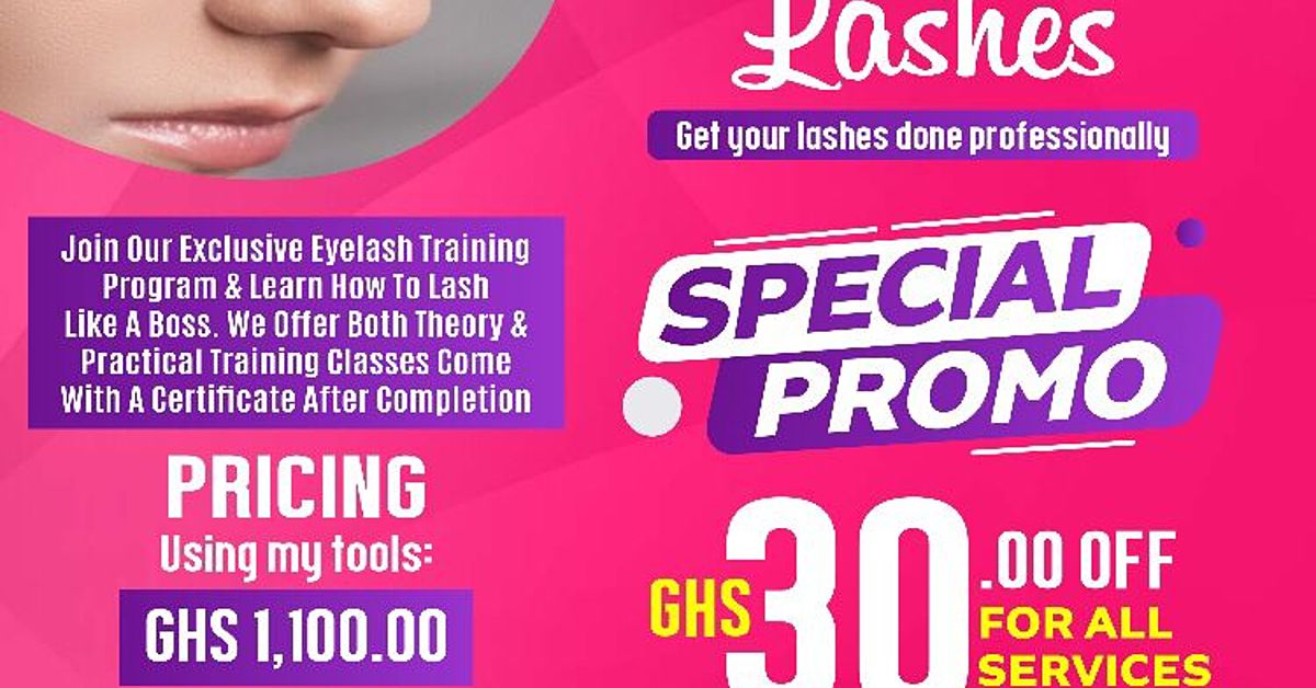 Senam Lashes is offering GHC 30 off all its services for all its customers this Christmas.