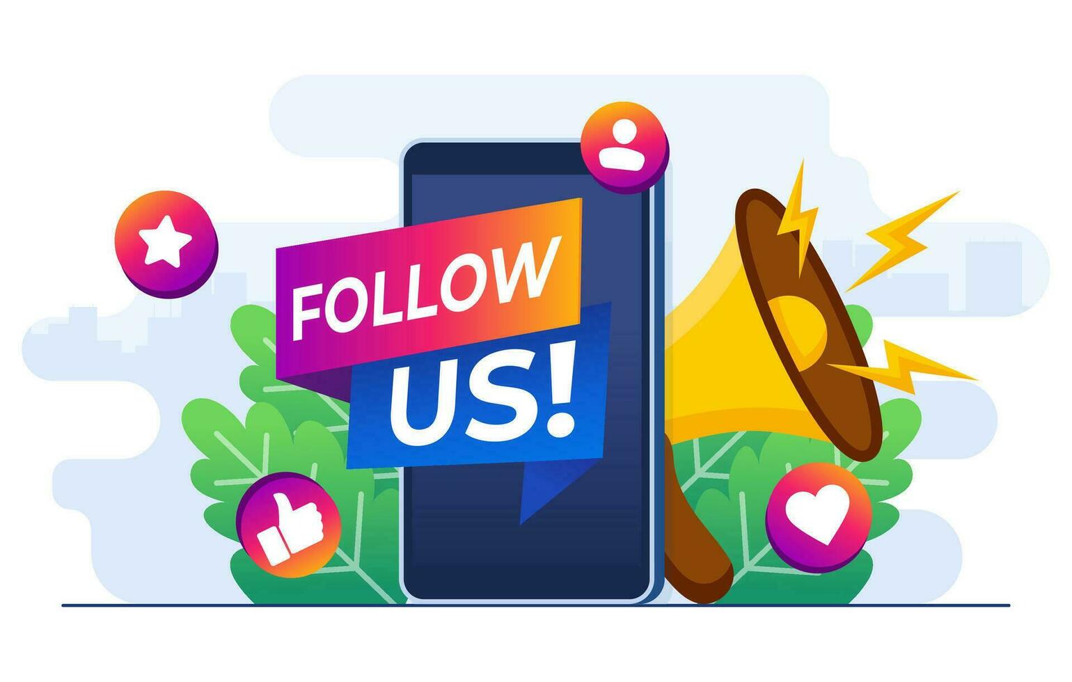 Social media following header